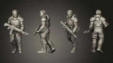 Military figurines male agent 3d model
