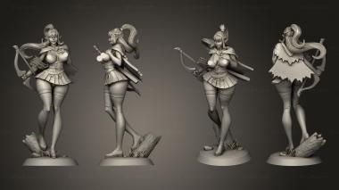 Military figurines Elf Archer long hair 3d model