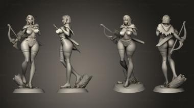 Military figurines Elf Archer short hair nsfw 3d model