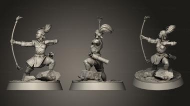 Military figurines Elf Archer Female 3d model