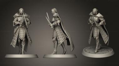 Military figurines Elf Soldier Dual Dagger Walk 3d model