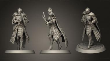 Military figurines Elf Soldier Dual Dagger Walk Helm 3d model