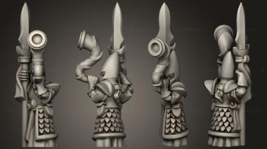 Military figurines elf spears musician 3d model