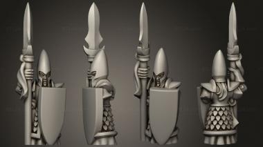Military figurines elf spears 3d model