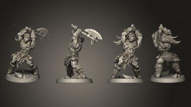 Military figurines Barbarian 2 H Axe 002 3d model