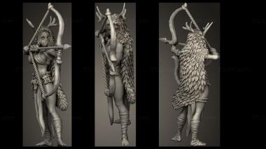 Military figurines Wood Mask Tribe Archer 3d model