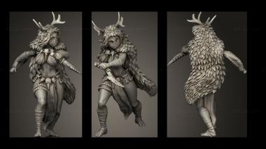 Military figurines Wood Mask Tribe Warrior 3d model