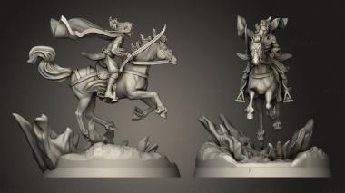 Military figurines Elven Hero Golloccel Mounted Horse River 3d model