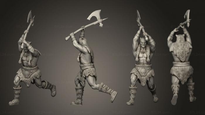 Military figurines (Barbarian Champion Axe, STKW_3136) 3D models for cnc