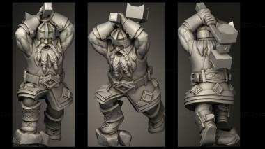 Military figurines Elven Realms The Dark Forest Dwarf with hammer 3d model