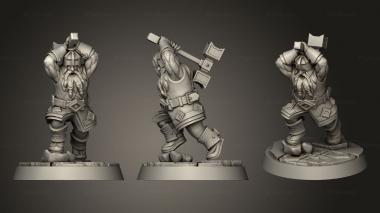 Military figurines Elven Realms The Dark Forest Dwarf with hammer 3d model