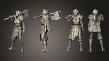 Military figurines Barbarian Female Confident 3d model