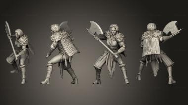 Military figurines Barbarian Female Fighting 3d model