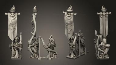 Military figurines banner 3d model
