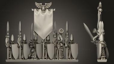 Military figurines elf spears spear com 3d model