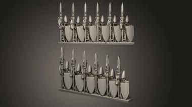 Military figurines elf spears spear stand 3d model