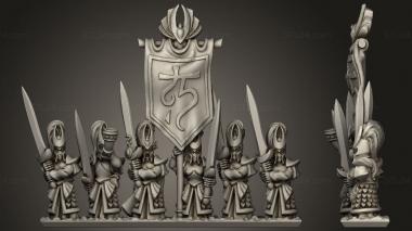 Military figurines noble elf blade masters blademasters banner 3d model