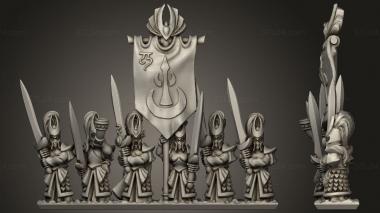 Military figurines noble elf blade masters blademasters banner 3d model