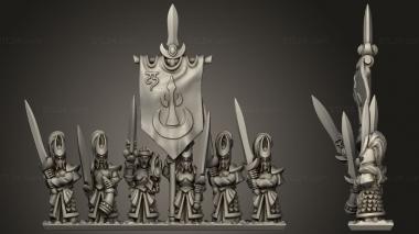 Military figurines noble elf blade masters blademasters banner 3d model