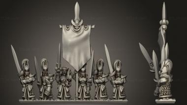 Military figurines noble elf blade masters blademasters blank banner 3d model