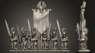 Military figurines noble elf blade masters blademasters blank banner 3d model
