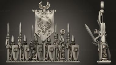 Military figurines Spears banner 3d model
