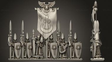 Military figurines Spears banner 3d model