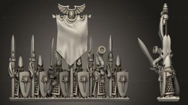 Military figurines Spears banner 3d model