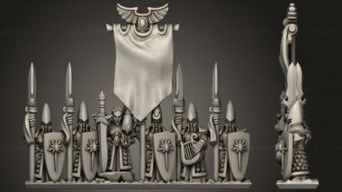 Military figurines Spears banner 3d model