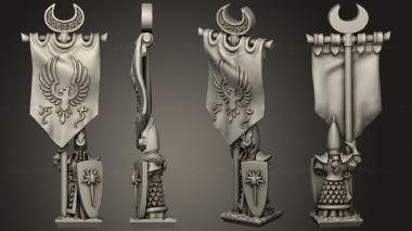 Military figurines Spears spear banner 3d model
