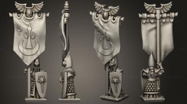 Military figurines Spears spear banner 3d model