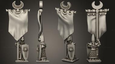 Military figurines Spears spear banner blank 3d model