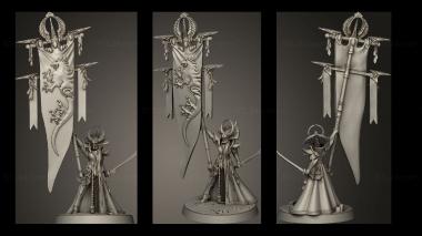 Military figurines the Eternal Summits Heroes Fareth Battle Banner 3d model
