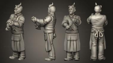 Military figurines barber Horned 001 3d model