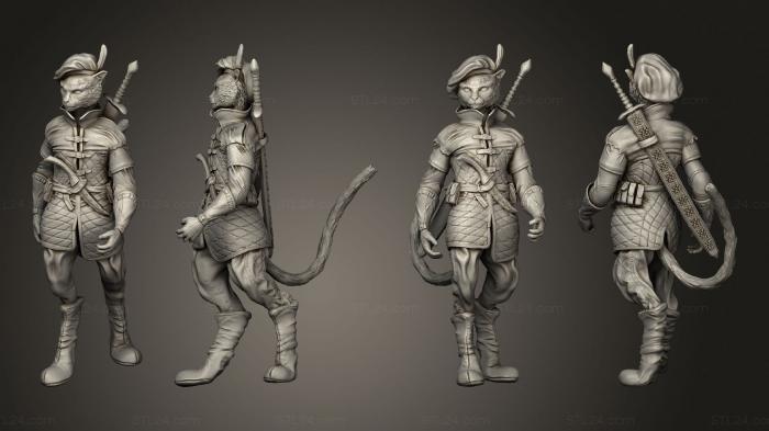 Military figurines (Base Tabaxi Black Cat Rogue, STKW_3176) 3D models for cnc