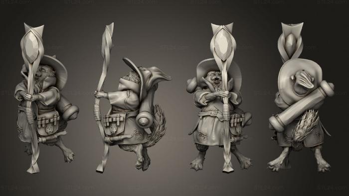 Military figurines (Base Tabaxi White Cat Sorcerer Attacking, STKW_3177) 3D models for cnc
