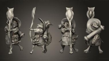 Military figurines Base Tabaxi White Cat Sorcerer Attacking 3d model