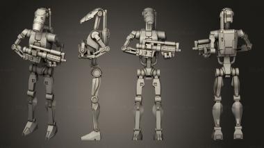 Military figurines basic battle drone pose 2 3d model