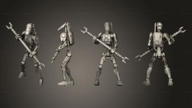 Military figurines basic battle drone staff pose 3d model