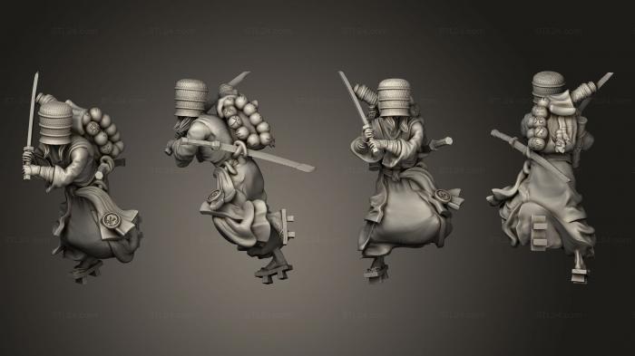 Military figurines (Basket Monk Attacking, STKW_3190) 3D models for cnc