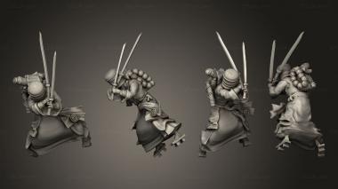 Military figurines Basket Monk Defending 3d model