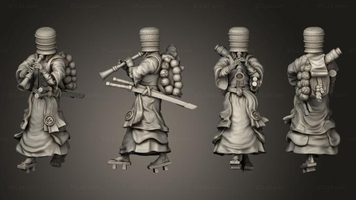 Military figurines (Basket Monk Flute, STKW_3192) 3D models for cnc
