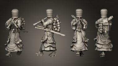 Military figurines Basket Monk Flute 3d model