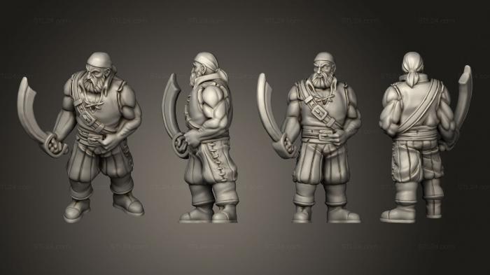 Military figurines (Big pirate 01, STKW_3363) 3D models for cnc