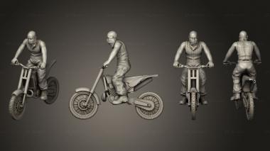 Military figurines Bike straight wheel Helmet head 002 3d model