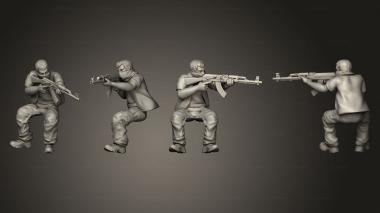 Military figurines Bike straight wheel Helmet head 004 3d model