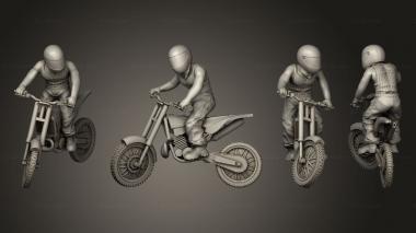 Military figurines Bike straight wheel Helmet head 006 3d model