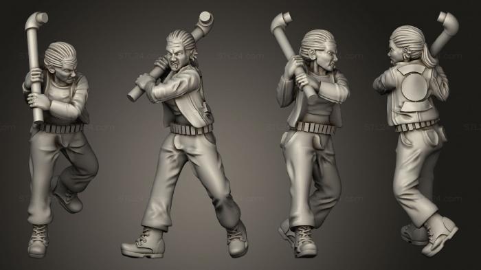 Military figurines (bike survivor 3, STKW_3381) 3D models for cnc