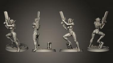 Military figurines BLACK SORROW FEMALE ELF MERCENARY 75 BASE fixed 3d model