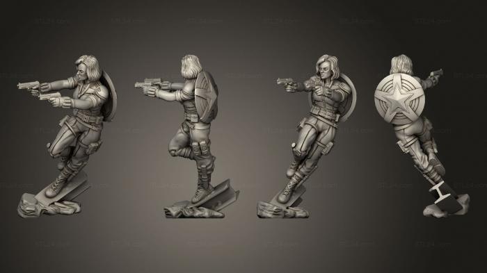 Military figurines (Black Widow Red Spider Agent pose 3, STKW_3426) 3D models for cnc